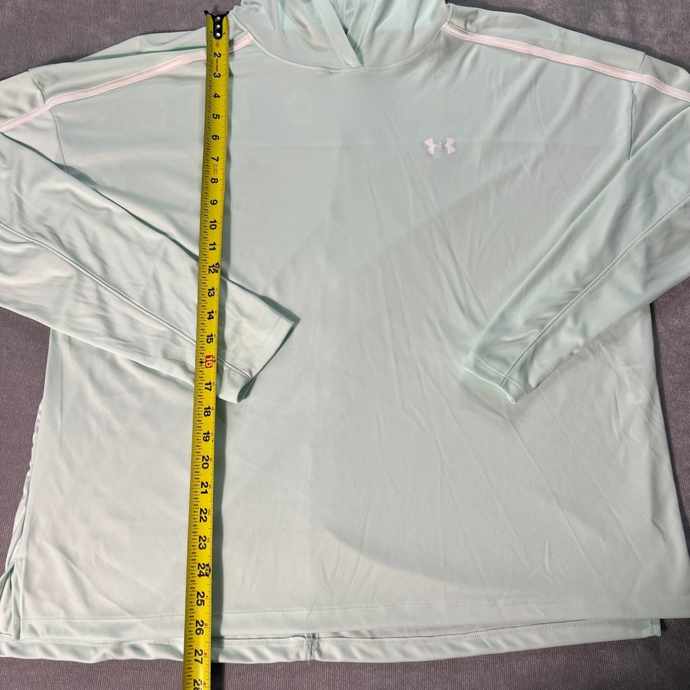 Under Armour HeatGear Mint Green Loose Fit Hooded Long Sleeve Shirt Womens XXL - Picture 3 of 8
